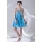 A-Line Sweetheart Beaded Short Blue Chiffon Prom Evening Bridesmaid Dresses ED011384