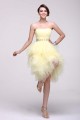 Strapless Short Beaded Yellow Prom Evening Cocktail Dresses ED011385