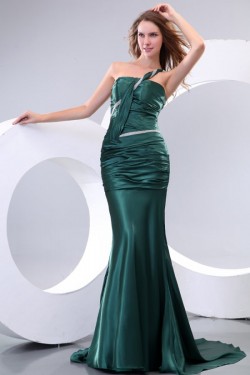 Trumpet/Mermaid One-Shoulder Long Prom Evening Formal Party Dresses ED010139