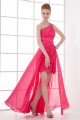 High Low One-Shoulder Beaded Chiffon Prom Evening Formal Dresses ED011391