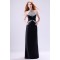 A-Line Halter Beaded Long Black Chiffon Prom Evening Formal Dresses ED011393