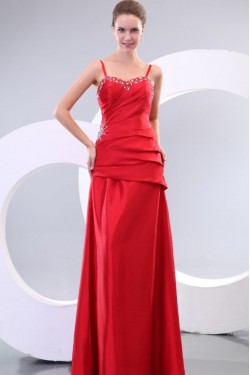 Long Red Spaghetti Strap Prom Evening Formal Party Dresses ED010140