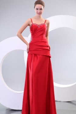 Long Red Spaghetti Strap Prom Evening Formal Party Dresses ED010140