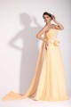 A-Line One-Shoulder Long Yellow Chiffon Prom Evening Formal Dresses ED011400