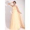 A-Line One-Shoulder Long Yellow Chiffon Prom Evening Formal Dresses ED011400