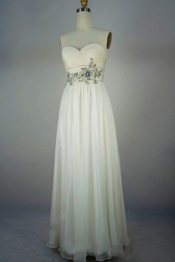 A-Line Sweetheart Beaded Long Chiffon Prom Evening Formal Dresses ED011401