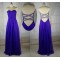 A-Line Sweetheart Beaded Long Blue Chiffon Prom Evening Bridesmaid Dresses ED011409