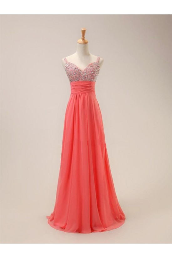 A-Line Beaded Long Chiffon Prom Evening Formal Dresses ED011412 A-Line Beaded Long Chiffon Prom Evening Formal Dresses ED011412