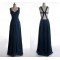 A-Line Straps Sleeveless Long Chiffon Prom Evening Formal Dresses ED011415