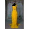 Sheath/Column One-Shoulder Beaded Long Chiffon Prom Evening Formal Dresses ED011416