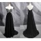 A-Line Sweetheart Beaded Long Black Chiffon Prom Evening Formal Dresses ED011418