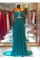Sheath/Column Sweetheart Beaded Long White Chiffon Prom Evening Formal Dresses ED011420