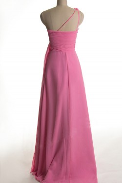 A-Line One-Shoulder Long Chiffon Prom Evening Formal Dresses ED011424