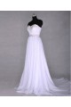 A-Line Sweetheart Beaded Long White Chiffon Prom Evening Formal Dresses ED011426