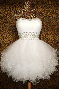 Short/Mini Strapless Beaded Prom Evening Formal Dresses ED011429