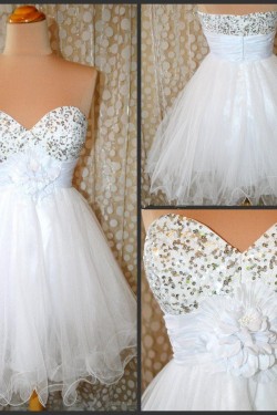 A-Line Sweetheart Sequin Short Prom Evening Cocktail Dresses ED011431