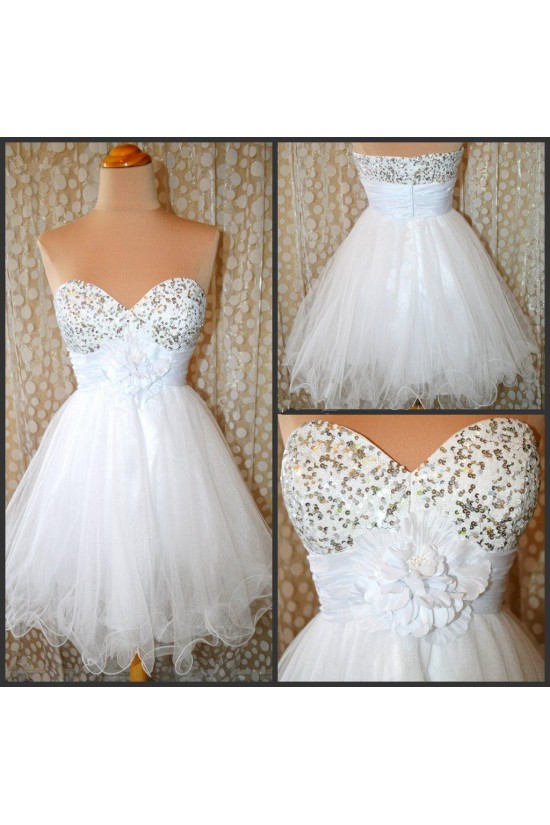 A-Line Sweetheart Sequin Short Prom Evening Cocktail Dresses ED011431
