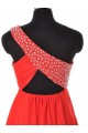 A-Line One-Shoulder Beaded Short Chiffon Prom Evening Cocktail Dresses ED011434