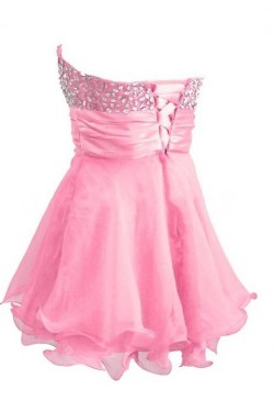 A-Line Sweetheart Beaded Short Pink Prom Evening Cocktail Dresses ED011435