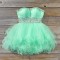 Short/Mini Strapless Beaded Tulle Prom Evening Cocktail Dresses ED011436