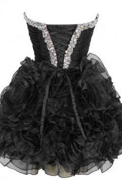 Short/Mini Sweetheart Beaded Black Prom Evening Cocktail Dresses ED011438
