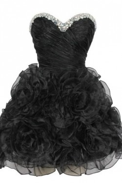 Short/Mini Sweetheart Beaded Black Prom Evening Cocktail Dresses ED011438