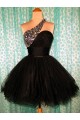 A-Line One-Shoulder Beaded Black Prom Evening Cocktail Dresses ED011439