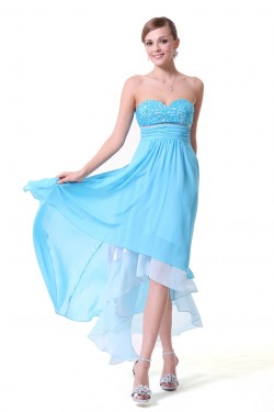 High Low Sweetheart Short Blue Prom Evening Formal Party Dresses ED010144