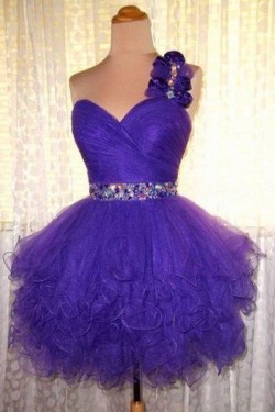 Short/Mini One-Shoulder Beaded Prom Evening Cocktail Dresses ED011440