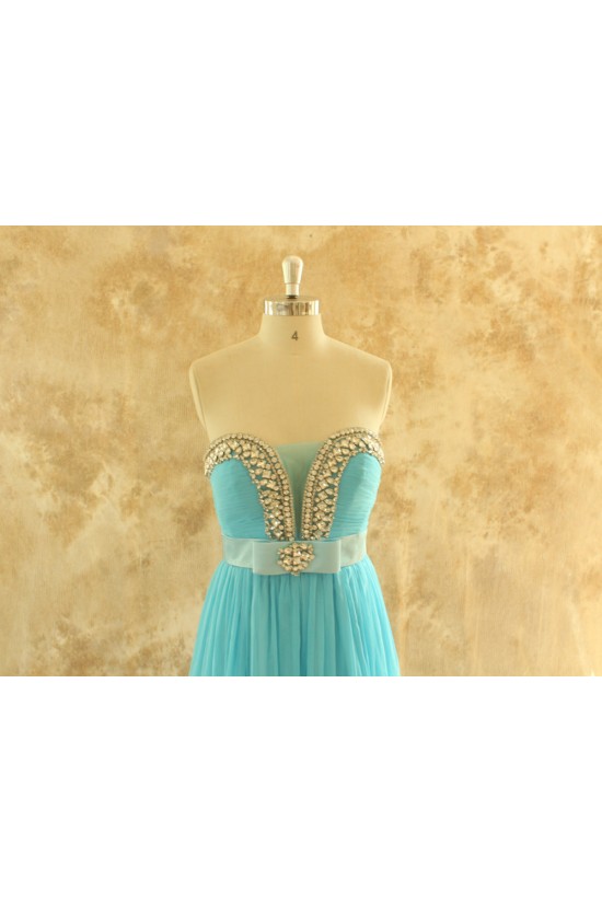 A-Line Beaded Long Blue Chiffon Prom Evening Formal Dresses ED011448 A-Line Beaded Long Blue Chiffon Prom Evening Formal Dresses ED011448