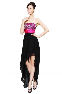 High Low Strapless Short Prom Evening Formal Party Dresses ED010145