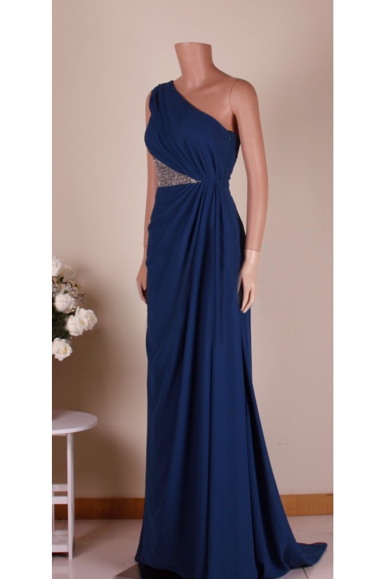 A-Line One-Shoulder Sequins Long Chiffon Prom Evening Formal Dresses ED011450