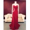 Sheath/Column Beaded Long Red Chiffon Prom Evening Formal Dresses ED011451