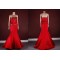 Trumpet/Mermaid Beaded Long Red Prom Evening Formal Dresses ED011452