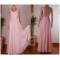 A-Line Long Pink Chiffon Prom Evening Formal Dresses ED011455