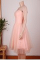 A-Line Straps Short Pink Tulle Prom Evening Formal Dresses ED011456