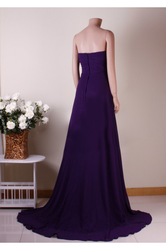 A-Line Strapless Long Purple Chiffon Prom Evening Bridesmaid Dresses ED011457 A-Line Strapless Long Purple Chiffon Prom Evening Bridesmaid Dresses ED011457