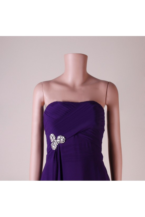 A-Line Strapless Long Purple Chiffon Prom Evening Bridesmaid Dresses ED011457 A-Line Strapless Long Purple Chiffon Prom Evening Bridesmaid Dresses ED011457