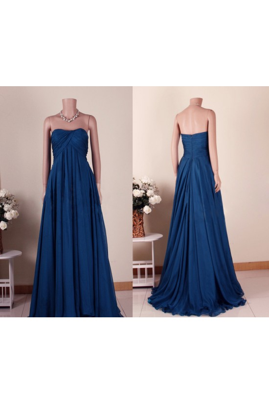 Empire Strapless Long Blue Chiffon Prom Evening Maternity Evening Dresses ED011461 Empire Strapless Long Blue Chiffon Prom Evening Maternity Evening Dresses ED011461