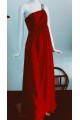 Empire One-Shoulder Long Red Chiffon Prom Evening Bridesmaid Dresses ED011463