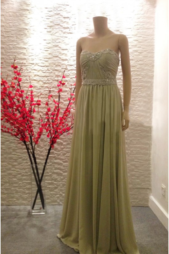 A-Line Strapless Beaded Long Chiffon Prom Evening Formal Dresses ED011464 A-Line Strapless Beaded Long Chiffon Prom Evening Formal Dresses ED011464