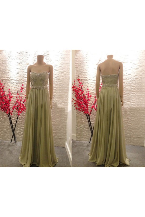 A-Line Strapless Beaded Long Chiffon Prom Evening Formal Dresses ED011464 A-Line Strapless Beaded Long Chiffon Prom Evening Formal Dresses ED011464