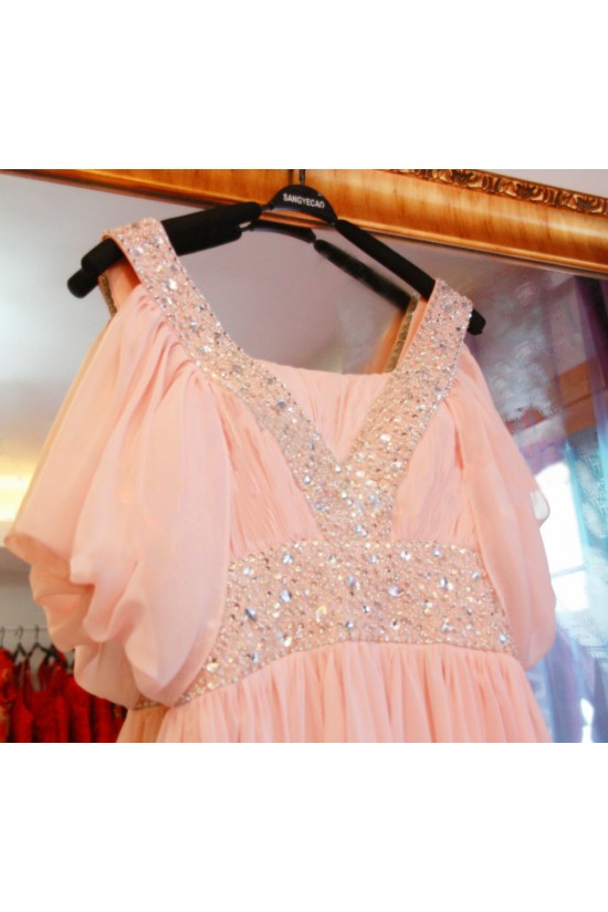 A-Line Beaded Long Chiffon Prom Evening Formal Dresses ED011465