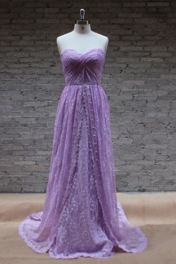 Sheath/Column Sweetheart Long Lace Prom Evening Formal Dresses ED011466