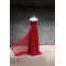 Sheath/Column Sweetheart Long Red Lace Prom Evening Formal Dresses ED011467