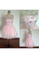 A-Line Beaded Short Pink Prom Evening Cocktail Dresses ED011488