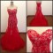 Trumpet/Mermaid Sweetheart Beaded Long Red Prom Evening Formal Dresses ED011489