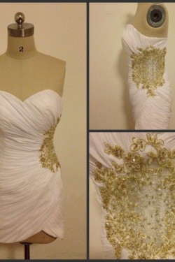 Short/Mini Sweetheart Beaded Chiffon Prom Evening Formal Dresses ED011490