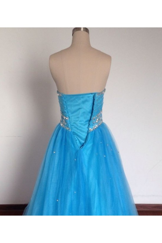 A-Line Sweetheart Beaded Long Blue Tulle Prom Evening Formal Dresses ED011491 A-Line Sweetheart Beaded Long Blue Tulle Prom Evening Formal Dresses ED011491