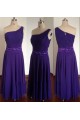 A-Line One-Shoulder Beaded Long Chiffon Prom Evening Bridesmaid Dresses ED011494